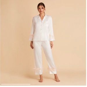 BRAND NEW White Feathered Pajama Set